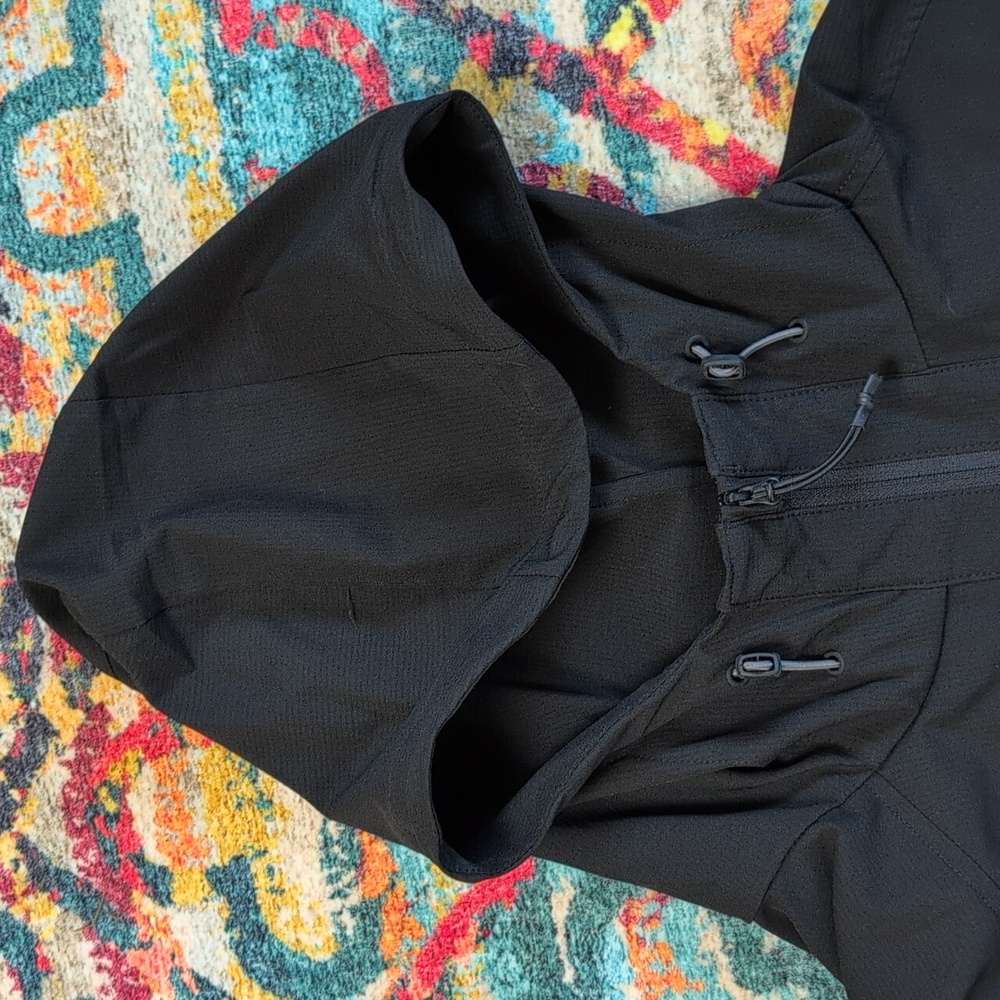 Fox Men's Lightweight Windbreaker Hoodie 2XL Black EUC - Picture 4 of 6